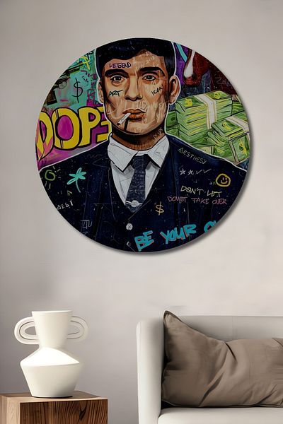 Teona Ahşap Peaky Blinders Decorativ Lemn MDF Casă Rotundă, Pictură Perete Locul de Muncă
