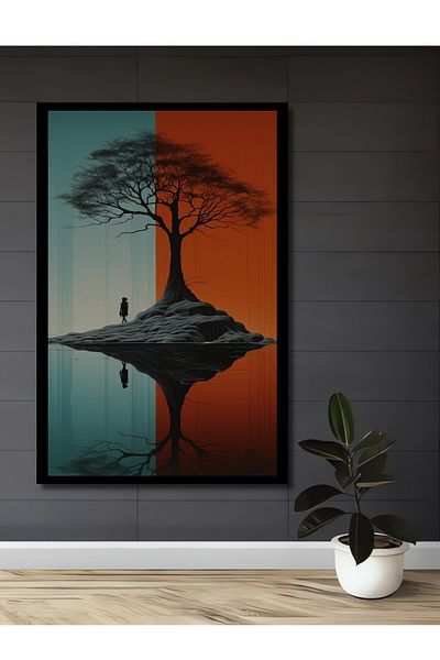 Teona Ahşap Arborele Solitudinii Decorativ Lemn MDF Dreptunghi Acasa, Locul de Muncă Pictură Perete