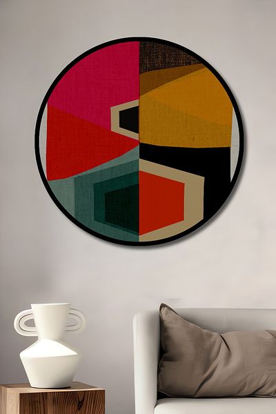 Teona Ahşap Decorativ Geometric Colorat Lemn MDF Rotund Acasă, Locul de Muncă Pictură Perete