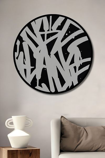 Teona Ahşap Graffiti Style Decorativ Lemn MDF Rotund Acasă, Locul de Muncă Pictură Perete