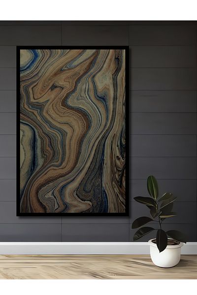 Teona Ahşap Abstracție Elegantă Decorativă Lemn MDF Dreptunghi Acasă, Locul de Muncă Pictură Murală