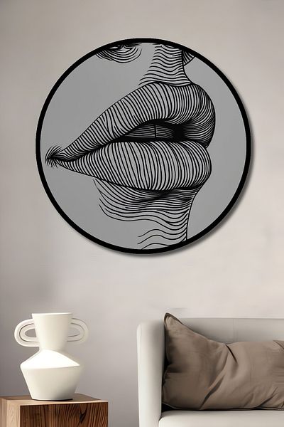 Teona Ahşap Linii în mișcare Decorative Lemn MDF Rotund Acasă, Locul de muncă Pictură murală