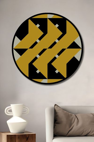 Teona Ahşap Model geometric decorativ din lemn MDF rotund pentru pictura de perete acasa, loc de munca