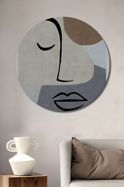 Teona Ahşap Față Modernă Decorativă Lemn MDF Rotund Acasă, Locul de Muncă Pictură Perete