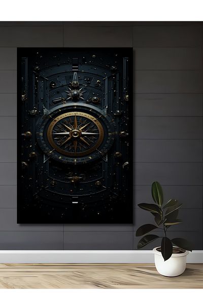 Teona Ahşap Busolă misterioasă decorativă din lemn MDF dreptunghiulară pentru pictură murală acasă, la locul de muncă