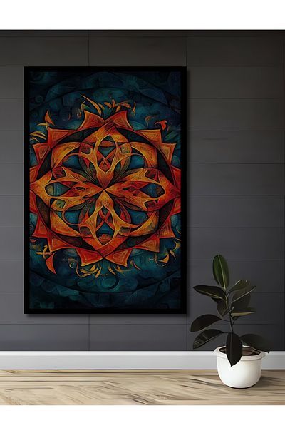 Teona Ahşap Floare de flacara decorativ din lemn MDF dreptunghiular pentru casa, locul de munca pictura pe perete