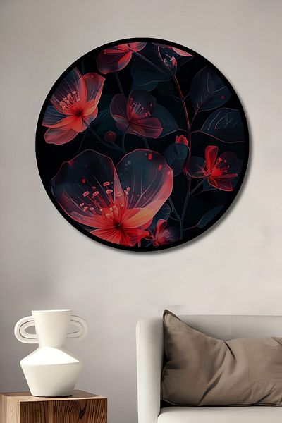 Teona Ahşap Flori Misterioase Lemn MDF Rotund Decorativ Acasă, Locul de Muncă Pictură Perete