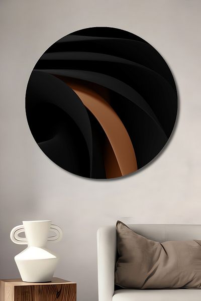 Teona Ahşap Eleganță abstractă decorativă din lemn MDF rotund pentru pictură murală acasă, la locul de muncă