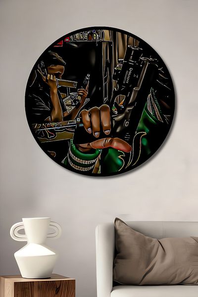 Teona Ahşap Bold Street Style Decorativ Lemn MDF Rotund Acasă, Locul de Muncă Pictură Perete