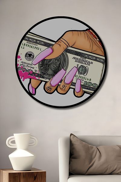 Teona Ahşap Cash Enthusiasts Decorativ Lemn MDF Rotund Acasă, Locul de Muncă Pictură Perete