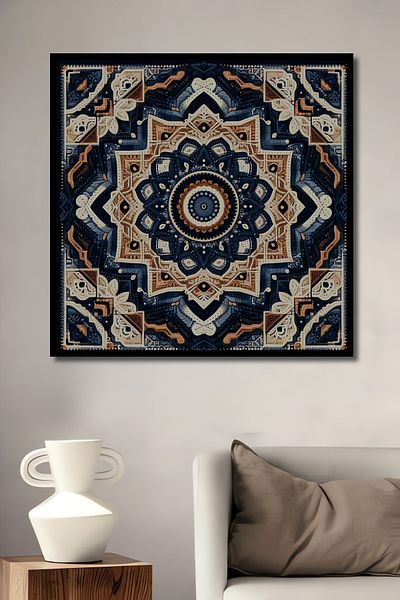Teona Ahşap MDF din lemn decorativ cu model mandala dreptunghiular pentru casa, locul de munca pictura pe perete