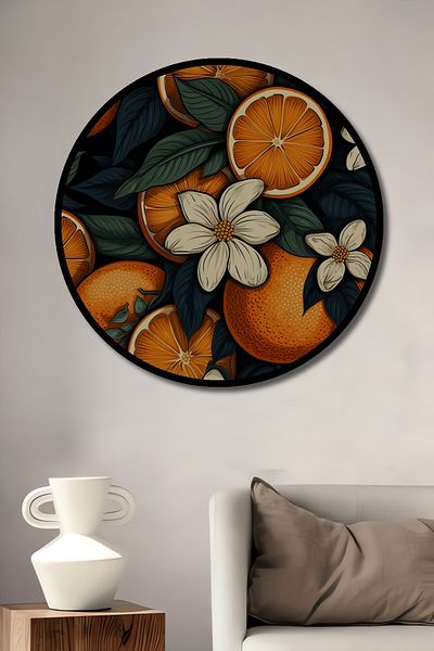 Teona Ahşap Floare de portocale Decorativ Lemn MDF Rotund Casa, Locul de Muncă Pictură Perete