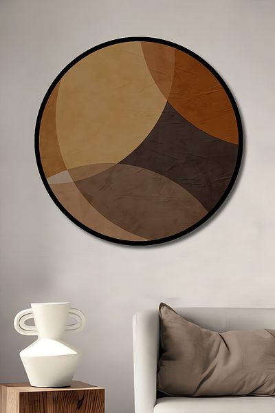 Teona Ahşap Cercuri abstracte decorative din lemn MDF rotund pentru pictura de perete acasa, la locul de munca