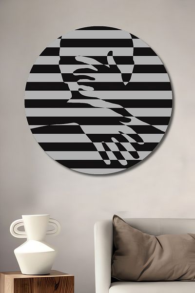 Teona Ahşap Față ascunsă decorativă din lemn MDF rotund pentru casă, pictură murală la locul de muncă