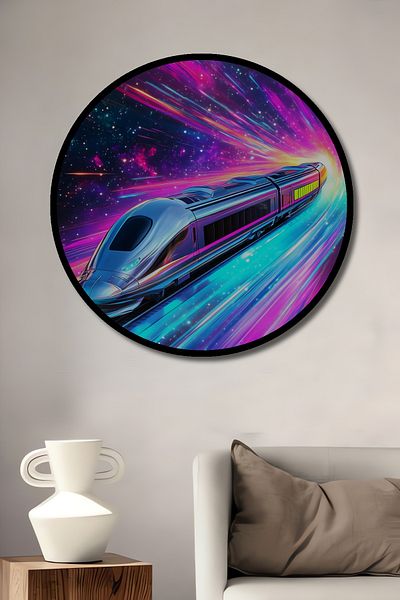 Teona Ahşap Space Roller Coaster Decorativ Lemn MDF Casă rotundă, Pictură murală la locul de muncă