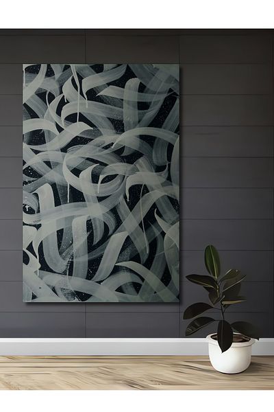 Teona Ahşap Abstract Waves Decorativ Lemn MDF Dreptunghi Acasă, Locul de Muncă Pictură Perete