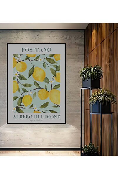 Teona Ahşap Limon Bahçesi Ahşap MDF Dikdörtgen Dekoratif Ev,İş Yeri Duvar Tablo