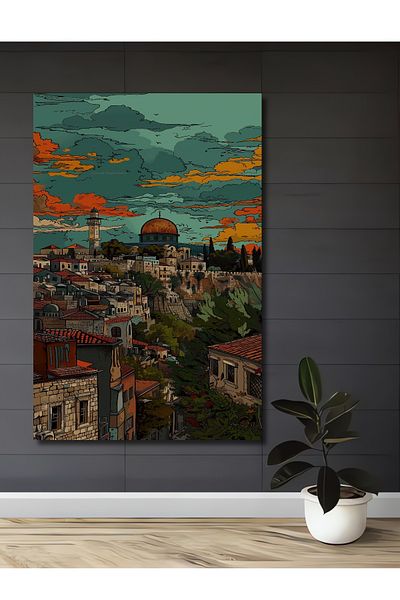 Teona Ahşap Peisaj din Ierusalim Lemn MDF Dreptunghi Decorativ Casa, Locul de Muncă Pictură Perete