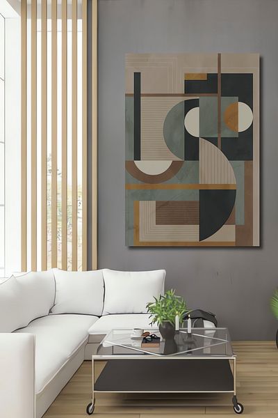 Teona Ahşap Modern Geometric Decorativ Lemn MDF Dreptunghi Acasă, Locul de Muncă Pictură Perete