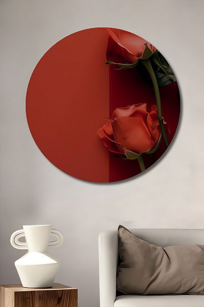 Teona Ahşap Red Rose Love Decorativ Lemn MDF Rotund Acasă, Locul de Muncă Pictură Perete