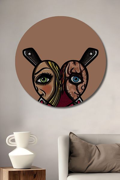 Teona Ahşap İkilem Lemn MDF Rotund Decorativ Acasă, Locul de Muncă Pictură Perete