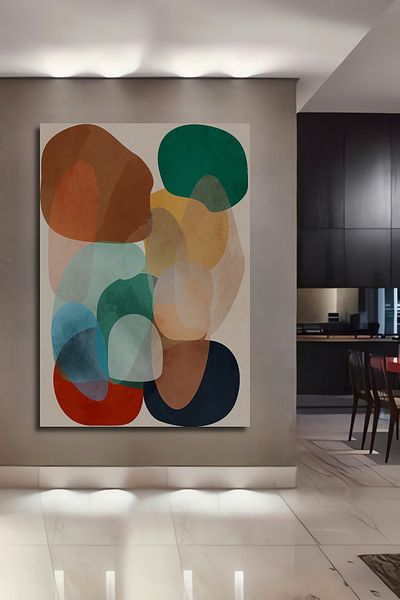 Teona Ahşap Colorat Abstract Lemn MDF Dreptunghi Decorativ Acasă, Locul de Muncă Pictură Perete