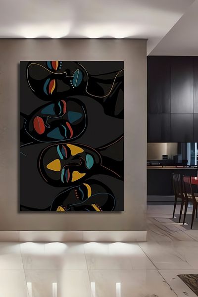 Teona Ahşap Portret abstract din lemn MDF dreptunghiular decorativ pentru casa, locul de munca pictura pe perete