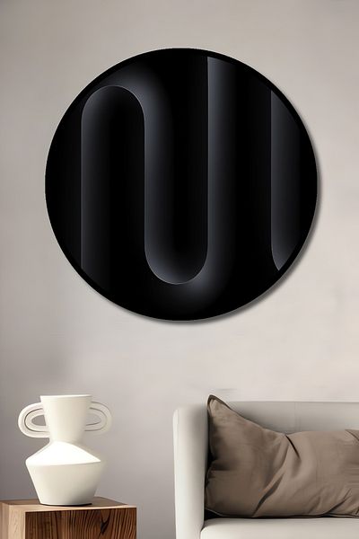 Teona Ahşap Modern Geometric Lemn MDF Rotund Decorativ Acasă, Locul de Muncă Pictură Perete