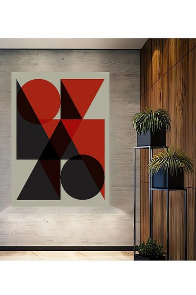 Teona Ahşap Geometric Abstract Decorativ Lemn MDF Dreptunghi Acasă, Locul de Muncă Pictură Perete