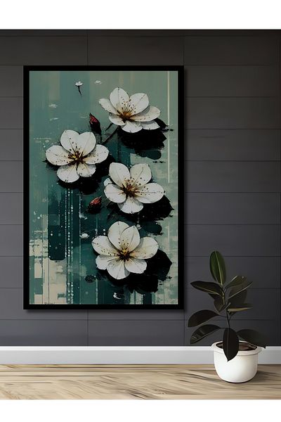 Teona Ahşap Flori albe Decorative Lemn MDF Dreptunghi Acasă, Locul de Muncă Pictură Perete
