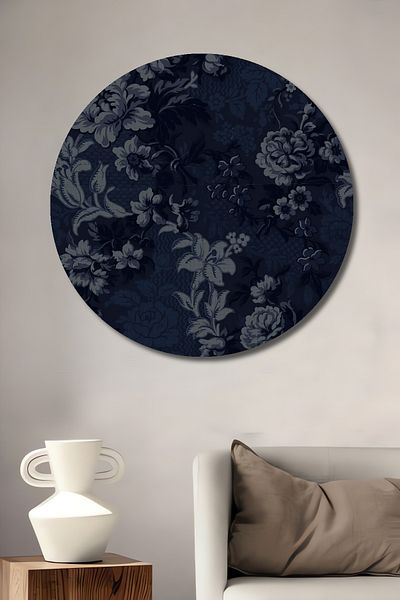 Teona Ahşap Decorativ din lemn MDF rotund cu model de flori pentru casa, locul de munca pictura pe perete
