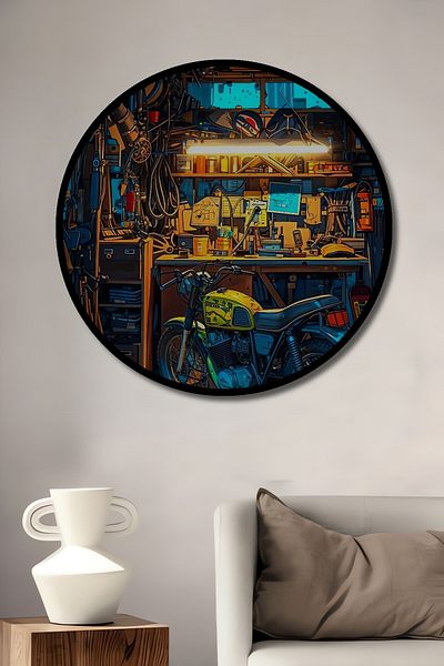 Teona Ahşap Atelier Motociclete Decorativ Lemn MDF Casă Rotundă, Locul de Muncă Pictură Perete