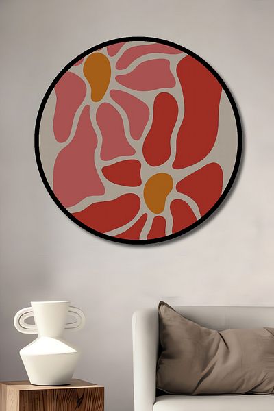 Teona Ahşap Model de flori moderne din lemn MDF rotund decorativ pentru casa, locul de munca pictura pe perete