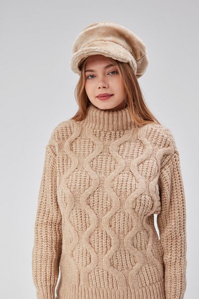 derikem Women's Plush Cap Newsboy Winter Hat