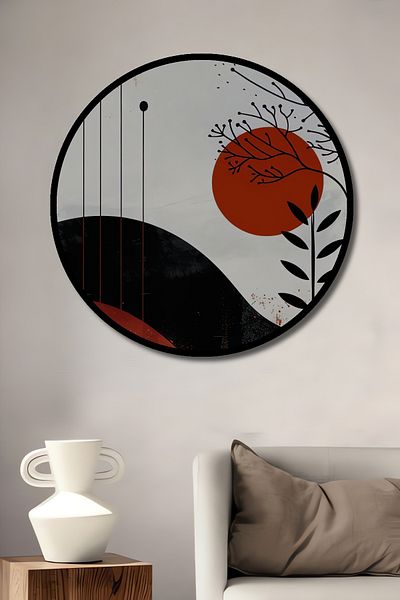 Teona Ahşap Peisaj abstract Modern Decorativ Lemn MDF Casă rotundă, Locul de muncă Pictură murală
