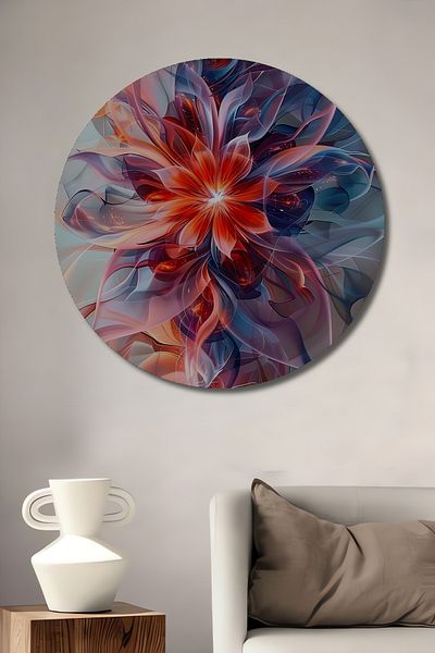 Teona Ahşap Flame Flower Decorativ Lemn MDF Rotund Acasa, Locul de Muncă Pictură Perete