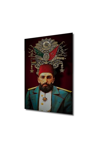 Teona Ahşap Abdülhamid Han Portresi Dekoratif Ahşap MDF Dikdörtgen Ev,İş Yeri Duvar Tablo