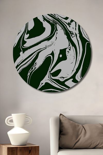 Teona Ahşap Verde ondulat modern decorativ din lemn MDF rotund pentru casa, locul de munca pictura pe perete