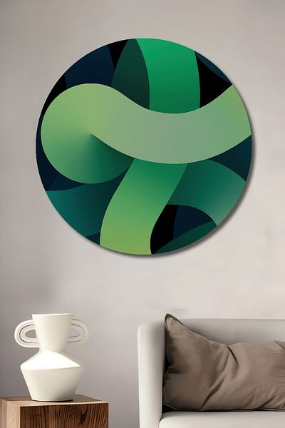 Teona Ahşap Modele geometrice colorate Decorative din lemn MDF rotund pentru casa, locul de munca pictura pe perete