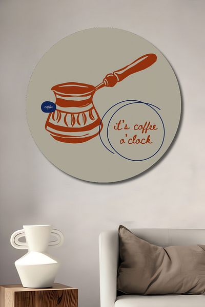 Teona Ahşap Coffee Time Decorativ Lemn MDF Rotund Acasă, Locul de Muncă Pictură Perete
