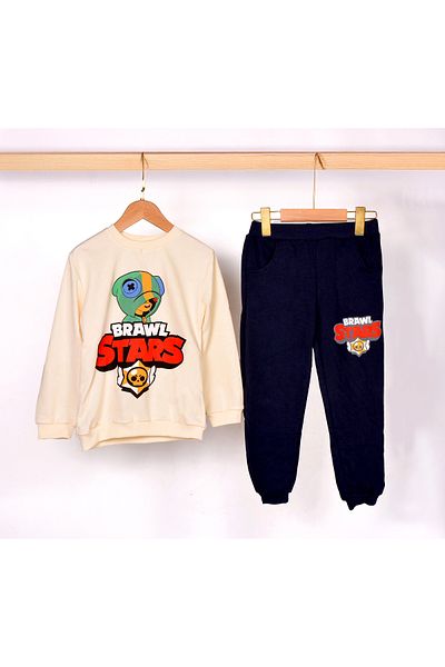 liontim Brawl Stars Unisex Kids Printed Beige Suit