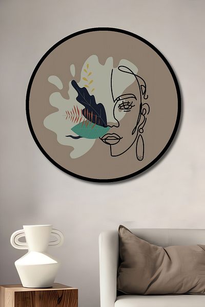 Teona Ahşap Desen abstract de față Modern Decorativ Lemn MDF Rotund Acasă, Locul de muncă Pictură murală