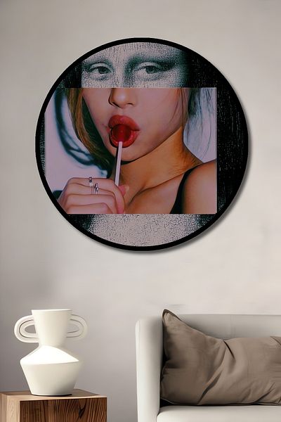 Teona Ahşap Mona Lisa Modern Pop Art Lemn MDF Rotund Decorativ Acasă, Locul de Muncă Pictură Murală