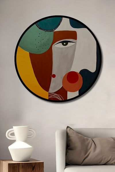 Teona Ahşap Fățe abstracte decorative din lemn MDF rotund pentru pictură murală acasă, la locul de muncă