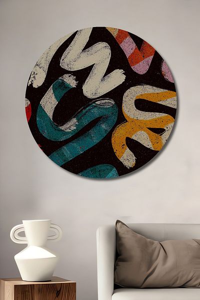 Teona Ahşap Colorat Abstract Ripple Decorativ Lemn MDF Rotund Acasă, Locul de Muncă Pictură Perete