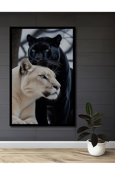 Teona Ahşap Puternic Panther Love Decorativ Lemn MDF Dreptunghi Acasă, Locul de Muncă Pictură Perete