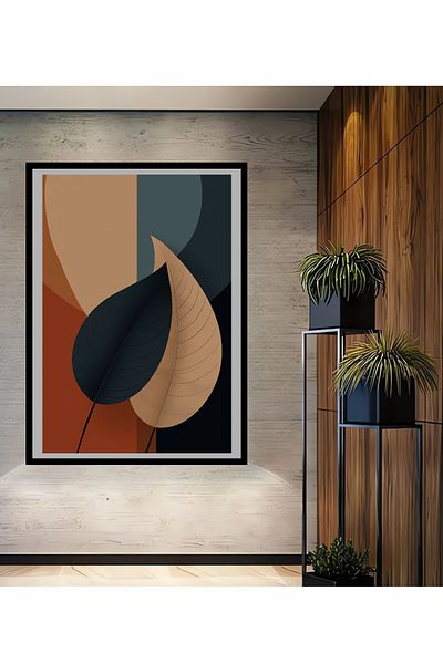 Teona Ahşap Model de frunze abstracte din lemn decorativ MDF dreptunghiular pentru pictura de perete acasă, la locul de muncă