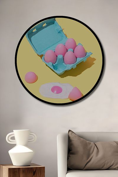 Teona Ahşap Pastel Ou Umor Decorativ Lemn MDF Rotund Acasă, Locul de Muncă Pictură Perete