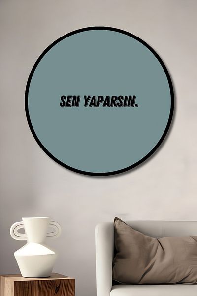 Teona Ahşap Tu faceți citat inspirațional din lemn MDF rotund decorativ pentru acasă, locul de muncă pictură murală