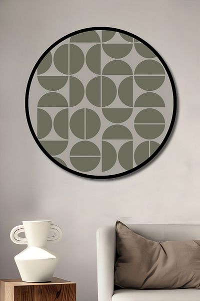 Teona Ahşap Model Geometric Lemn MDF Rotund Decorativ Acasa, Locul de Muncă Pictură Perete